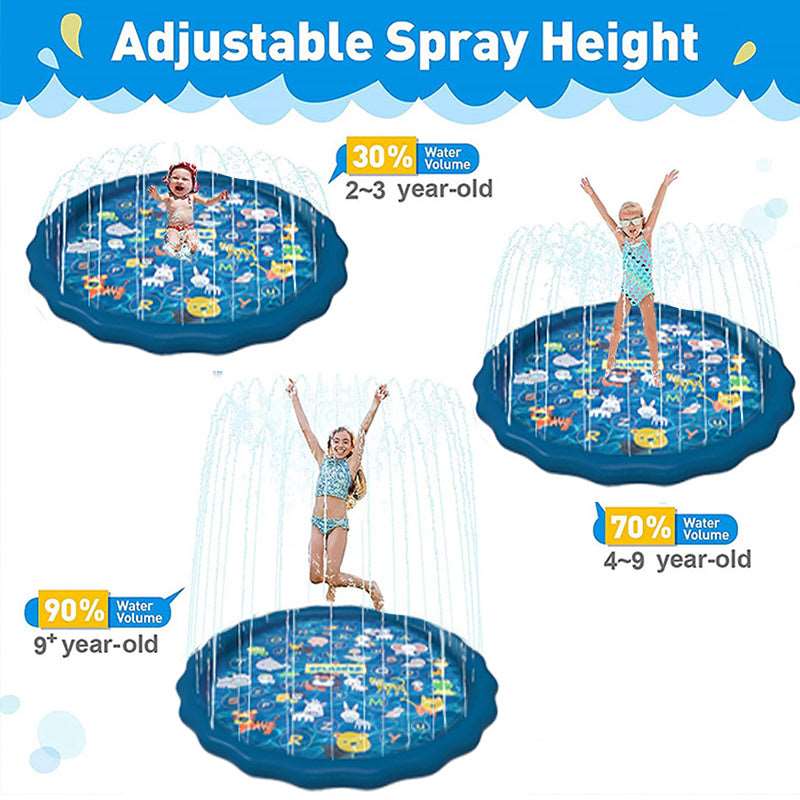 100/170 CM Children Pet Water Mat Summer Beach Inflatable Water Spray Pad Lawn Swimming Pool Mat Pet Sprinkler Outdoor Game Toy Doba